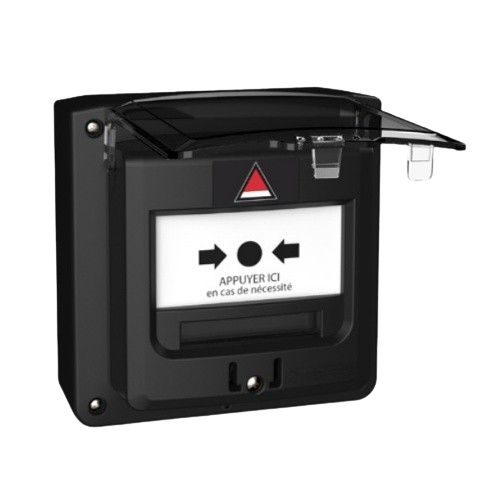 [5713N5C] Boitier Menace (BM) NOIR 1 contact étanche + Capot sans inscription